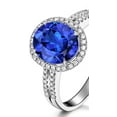 thumbnail image 1 of 1.50 Carat Beautiful Sapphire and Diamond Halo Engagement Ring for Her in White Gold, 1 of 2