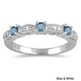 thumbnail image 1 of 1.50 Carat Blue Sapphire And Moissanite Diamond Wedding Ring Band in 10k White Gold, 1 of 2