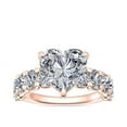 thumbnail image 1 of 1.50 Carat Brilliant Heart Cut Natural Diamond Elegant Solitaire with Accents Wedding Ring for her in Solid 14K Rose Gold Size 9.5, 1 of 8