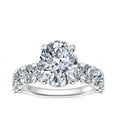 thumbnail image 1 of 1.50 Carat Brilliant Oval Cut Real Diamond Elegant Solitaire with Accents Wedding Ring for Women Solid 14K White Gold Size 10, 1 of 8