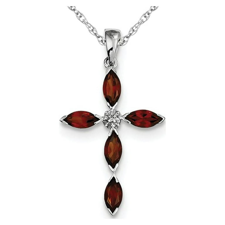 Garnet Cross outlet Necklace