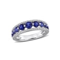 thumbnail image 1 of 1.50 Carat (Ctw) Lab-Created Blue Sapphire Band Ring in 14K White Gold with Lab-Grown Diamonds for Women, 1 of 6