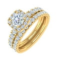 thumbnail image 1 of 1.50 Carat Cushion Cut Prong Set Diamond Bridal Ring Set in 10K Yellow Gold - IGI Cert (Ring Size 8.25), 1 of 7
