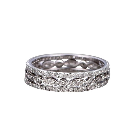 1.50 Carat Diamond Moissanite 3 Wedding Ring Set Wedding Band Stackable Ring Set Anniversary Ring Bridal Ring With 18K White Gold Plating, Promise Ring, Anniversary