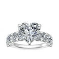 thumbnail image 1 of 1.50 Carat Excellent Heart Cut Natural Diamond Solitaire with Accents Beautiful Ring for Anniversary Solid 18K White Gold Size 4.5, 1 of 8