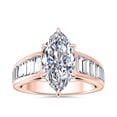 thumbnail image 1 of 1.50 Carat Excellent Marquise Cut Natural Diamond Solitaire with Accents Beautiful Ring for Women in Solid 14K Rose Gold Size 11.5, 1 of 8