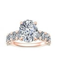 thumbnail image 1 of 1.50 Carat Excellent Oval Cut Real Diamond New Design Solitaire with Accents Ring for Wedding and Engagement Solid 14K Rose Gold Size 11, 1 of 8