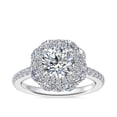thumbnail image 1 of 1.50 Carat Excellent Round Cut Natural Diamond Beautiful Solitaire with Accents Bridal Ring for Bride Solid 14K White Gold Size 5, 1 of 8