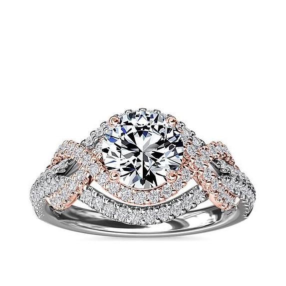 1.50 Carat Excellent Round Cut Natural Diamond Solitaire with Accents Beautiful Ring for Women in Solid 14K White Gold Size 11.5