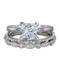 thumbnail image 1 of 1.50 Carat Moissanite and Diamond Trio Bridal Ring Set in 10k White Gold, 1 of 5