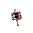 thumbnail image 1 of 1.50 Carat Peach Pink Real Morganite (emerald cut Real Morganite) Diamond Halo Engagement Ring Sterling Silver with 18k Gold Plating, 1 of 5