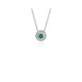 thumbnail image 1 of 1.50 Carat Pear Cut Green Emerald Gemstone Genuine Diamond Floral Halo Halo Pendant for Women Solid 14K White Gold With 18 inches Chain, 1 of 3