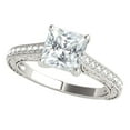 thumbnail image 1 of 1.50 Carat Princess Cut Moissanite Natural Round Diamond Engagement Rings For Womens In 10K Solid White Gold In Ring Size 9, 1 of 7