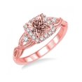 thumbnail image 1 of 1.50 Carat Princess cut Morganite and Diamond Engagement Ring in 14k Rose Gold affordable morganite and diamond engagement ring, 1 of 3