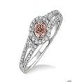 thumbnail image 1 of 1.50 Carat Round Morganite and Diamond Engagement Ring for Women in 14k White Gold morganite and diamond engagement ring, 1 of 2
