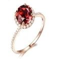 thumbnail image 1 of 1.50 Carat Round Ruby and Diamond Halo Engagemnet Ring for Women in Rose Gold, 1 of 2