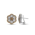 thumbnail image 1 of 1.50 Carat T.W. Champagne and White Diamond Sterling Silver Earrings, 1 of 3