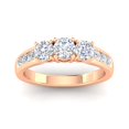 thumbnail image 1 of 1.50 Carat TW Diamond Three Stone Engagement Ring with Side Stones in 14k Rose Gold (G-H, I2), 1 of 5