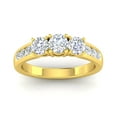 thumbnail image 1 of 1.50 Carat TW Diamond Three Stone Engagement Ring with Side Stones in 14k Yellow Gold (G-H, I2), 1 of 5