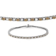 thumbnail image 1 of 1.50 Carat (ctw) 10K White Gold Round Real Champagne & White Diamond Ladies Tennis Bracelet 1 1/2 CT, 1 of 1