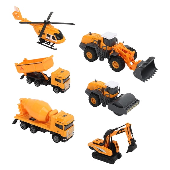 1:50 Construction Site Play Set High Simulation Alloy Toy Vehicle Set with Car and Plane Models for Kids, 13.8 Inches / 35.0 cm