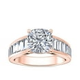 thumbnail image 1 of 1.50 Ct Brilliant Cushion Cut Natural Diamond Cushion Solitaire with Accents Engagement Ring for her Solid 14K Rose Gold Size 5.5, 1 of 8