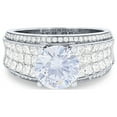thumbnail image 1 of 1.50 Ct Brilliant Round Cut Genuine Diamond Sparkle Solitaire with Accents Engagement Ring for Women Solid 14K White Gold Size 6.5, 1 of 7
