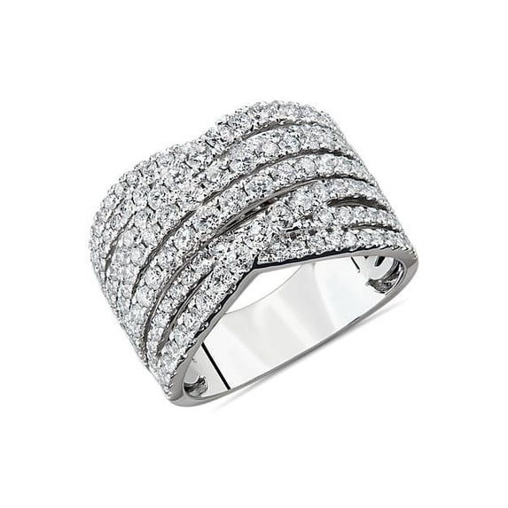 1.50 Ct Brilliant Round Cut Natural Diamond Round Engagement Eternity Band for her Solid 14K White Gold Size 5.5
