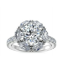 1.50 Ct Luxurious Round Shape Solitaire Genuine Diamond Wedding Ring for Gift Solid 14K White Gold Size 7 (F-G/VS1) by Diamond-Capitals