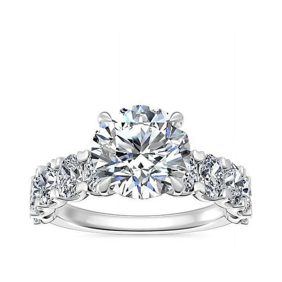 Diamond-Capitals 1.50 Carat Stunning Round Cut Solitaire Natural Diamond Anniversary Ring for her Solid 18K White Gold Size 7 (F-G/VS1)