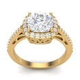 thumbnail image 1 of 1.50 Ct Cushion Cut Moissanite Diamond 925 Sterling Silver Gold Vermeil Women Wedding Rings, 1 of 7