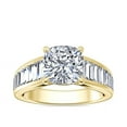 thumbnail image 1 of 1.50 Ct Cushion Cut Natural Diamond Unique Solitaire with Accents Ring for Anniversary Solid 18K Yellow Gold Size 4, 1 of 8