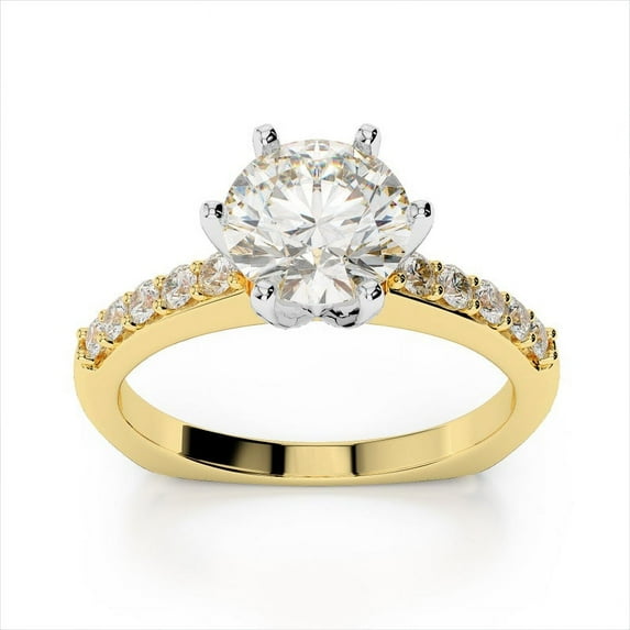 1.50 Ct Excellent Round Diamond Bridal Rings Solid 18K Yellow Gold