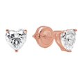 thumbnail image 1 of 1.50 Ct Heart Shape VVS1 Moissanite 14K Rose Gold Plated Solitaire Stud Earrings, 1 of 1