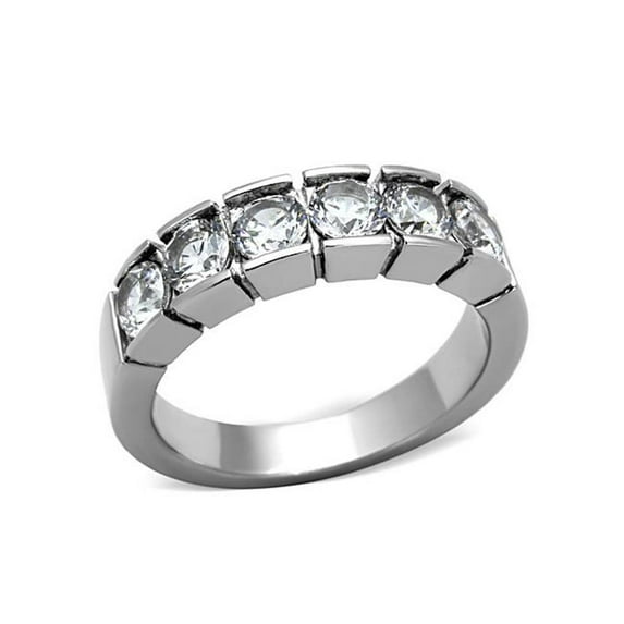 1.50 Ct Round Cut Cz Stainless Steel 316 Wedding Band Ring Women's Size 6
