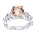thumbnail image 1 of AFFY 1.50 Ct Simulated Morganite & White Natural Diamond Vintage Engagement Ring in 10k White Gold Ring Size - 14, 1 of 1