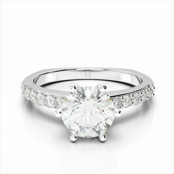 1.50 Ct Solitaire Round Diamond Wedding Rings For Women Solid 14K White Gold