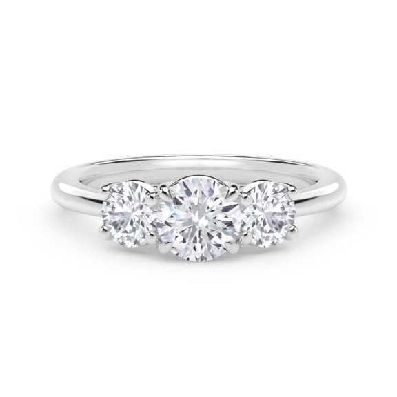1.50 Ct Solitaire Round Natural Moissanite Diamond Wedding Beautiful Rings For Her Solid 14K White Gold