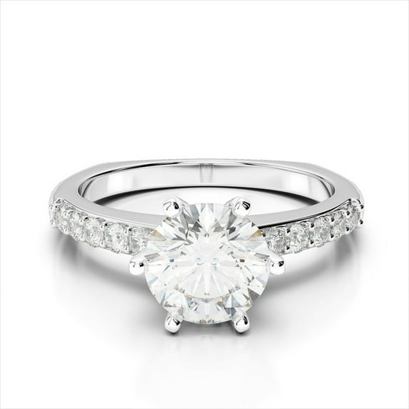 1.50 Ct Solitaire Round Real Moissanite Engagement Rings for her Solid 950 Platinum