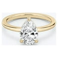 thumbnail image 1 of 1.50 Cts Certified Pear Shape Moissanite Solitaire Engagement Ring, 18K White Gold Plated Ring /925 Sterling Silver Ring, 1 of 4
