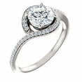 thumbnail image 1 of 1.50 Cts Certified Round Cut Moissanite Diamond Engagement Ring, 18K White Gold Plated Bridal Ring, Promise Ring, Anniversary Ring Gift for Her, 1 of 3