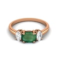 thumbnail image 1 of 1.50 Cts Emerald 925 Sterling Silver Rose Vermeil Three-Stone Past, Present and Future Ring, 1 of 3