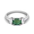 thumbnail image 1 of 1.50 Cts Emerald 925 Sterling Silver Three-Stone Past, Present and Future Ring, 1 of 3