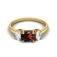 thumbnail image 1 of 1.50 Cts Garnet 925 Sterling Silver Gold Vermeil Three-Stone Past, Present and Future Ring, 1 of 3