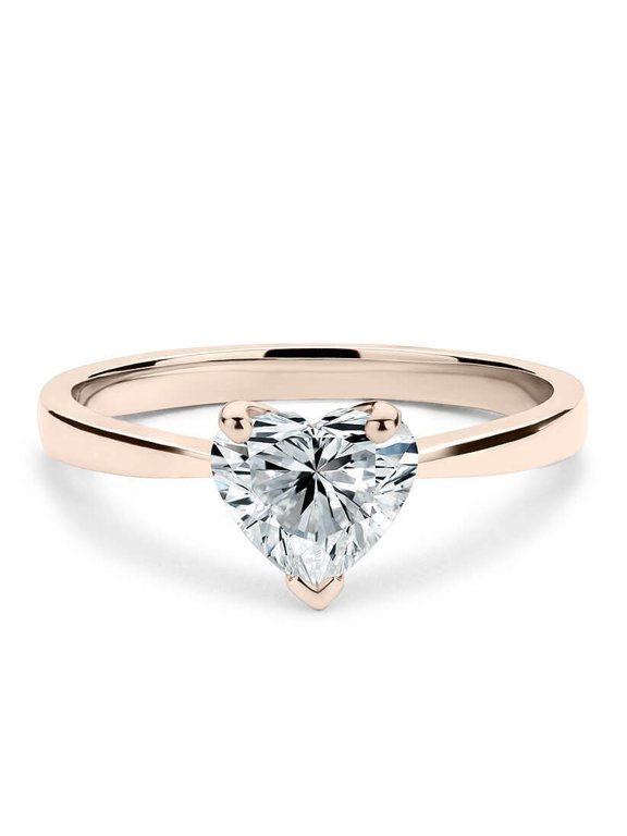 1.50 Cts Heart Moissanite Diamond Solitaire Engagement Ring, 18K White Gold Plated Ring /925 Sterling Silver Ring for Her