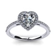 thumbnail image 1 of 1.50 Cts Heart Moissanite Solitaire Halo Engagement Ring for women 18K White Gold Plated Bridal Wedding Ring 925 Sterling Silver Ring for Her, 1 of 6