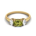 thumbnail image 1 of 1.50 Cts Peridot 925 Sterling Silver Gold Vermeil Three-Stone Past, Present and Future Ring, 1 of 3