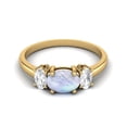 thumbnail image 1 of 1.50 Cts Rainbow 925 Sterling Silver Gold Vermeil Three-Stone Past, Present and Future Ring, 1 of 3