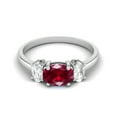 thumbnail image 1 of 1.50 Cts Ruby Glass Field 925 Sterling Silver Three-Stone Past, Present and Future Ring, 1 of 3
