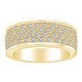 thumbnail image 1 of AFFY (1.50 Cttw) Round Shape White Natural Diamond Anniversary Wedding Band Ring In 14k Solid Yellow Gold Ring Size-10, 1 of 1